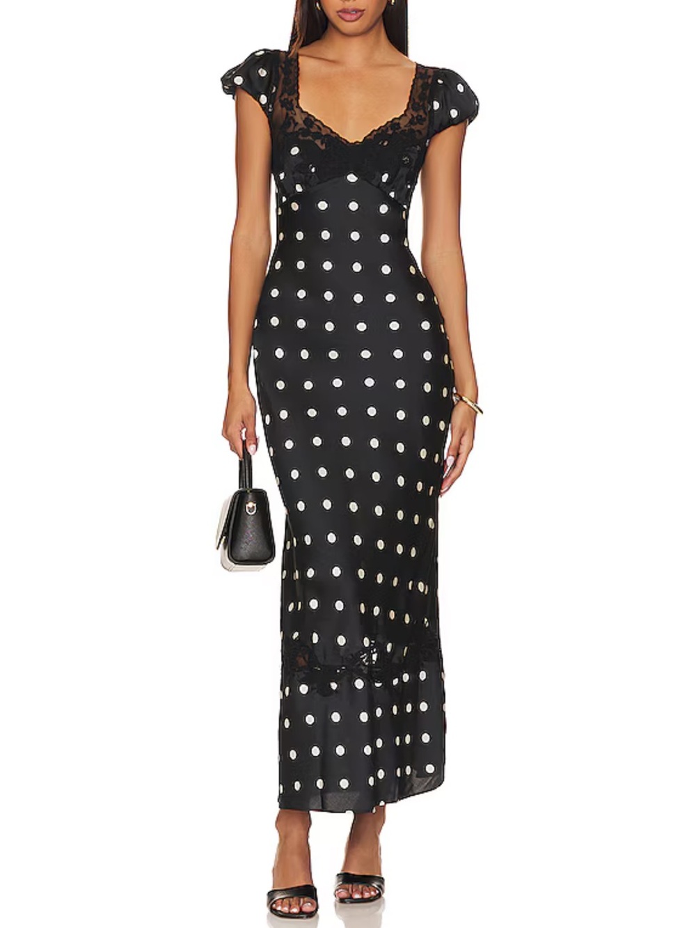 Butterfly Babe Midi Dress in Black And White Comb from Free People
